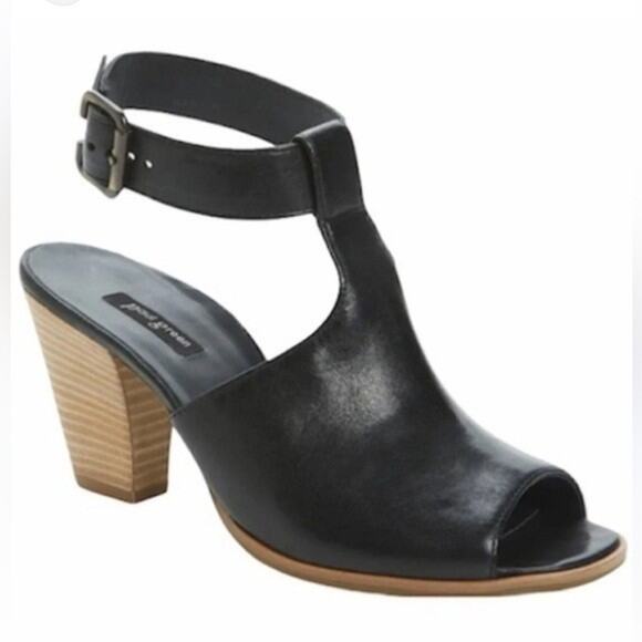 PAUL GREEN Madonna Sandal Bootie Ankle Strap Peep Toe Black Leather 4 UK 6.5 US - Picture 1 of 10
